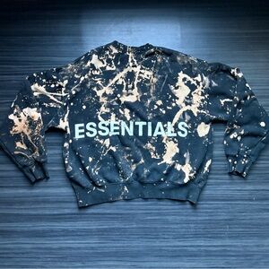 Fear of God Essentials Black and Tan Splatter Crewneck Sweater